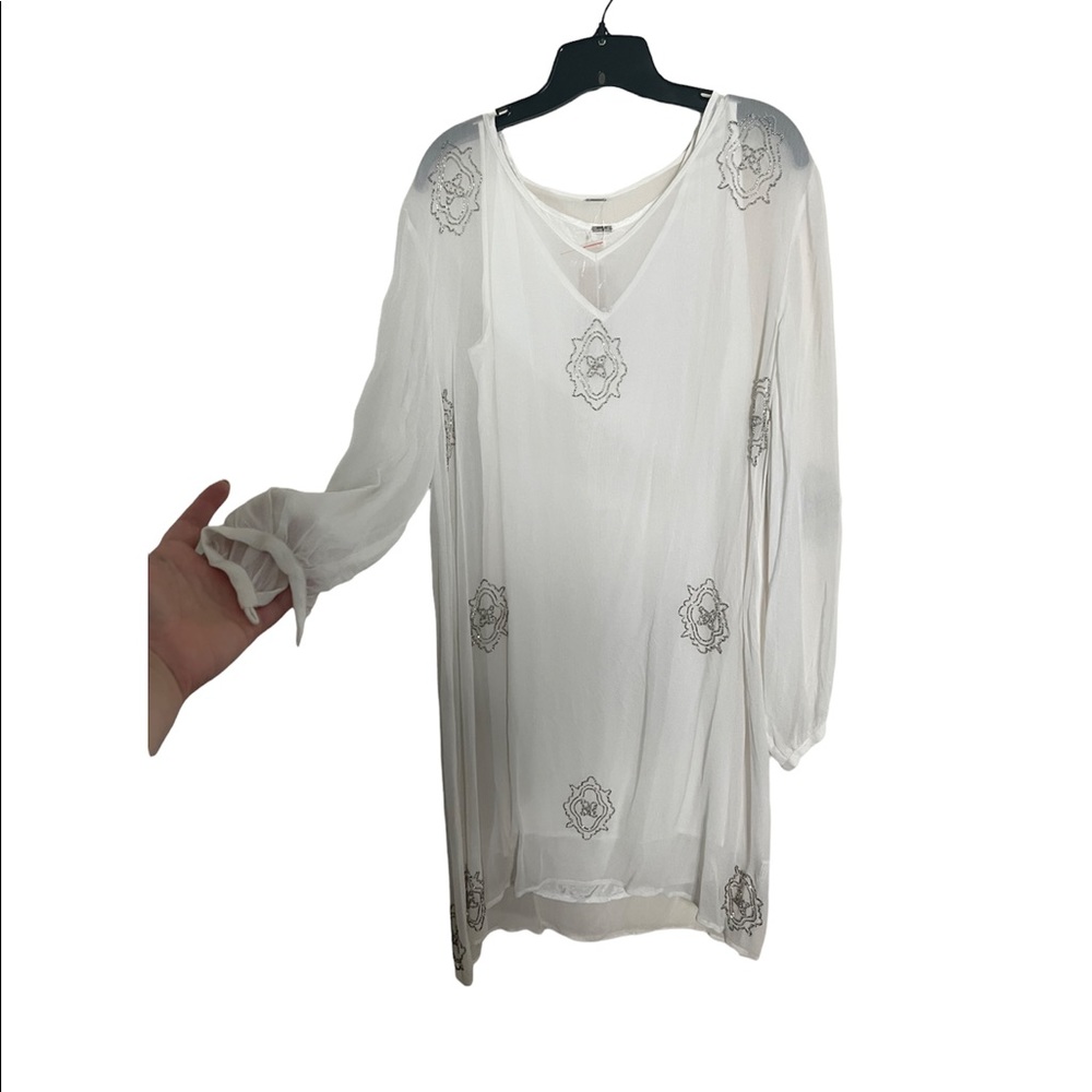 ELEGANT BEADED SHEER DRESS WITH BUILT IN SLIP